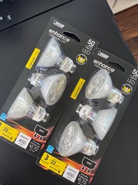 New 2 pack Feit Enhance MR16 GU10 LED Bulb Bright White 50 Watt Equivalence